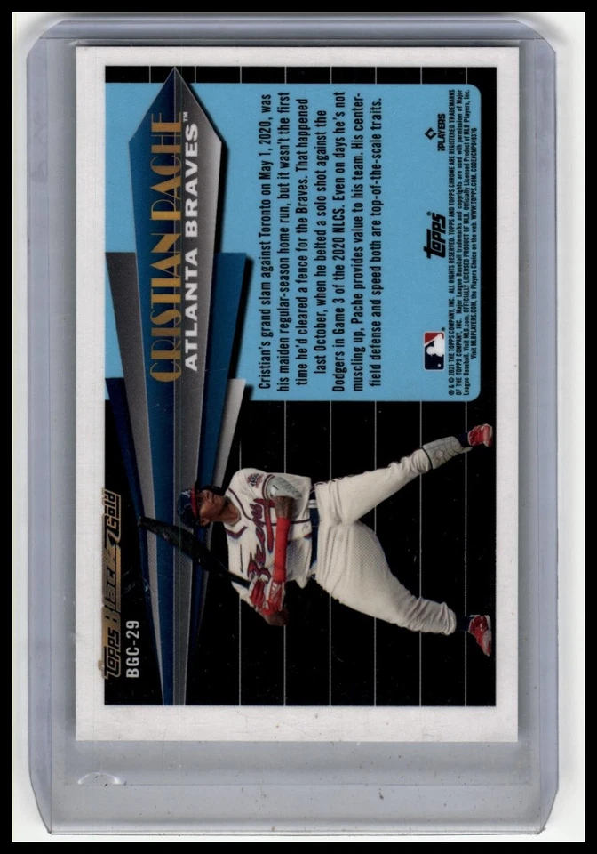 2021 Topps Chrome Update #BGC-29 Cristian Pache Topps Black Gold - Image 2 of 2