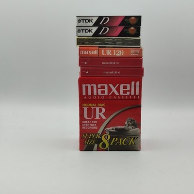 8 Super Size Maxell NEW Blank Audio Cassette/Tape Normal Bias UR IEC Type I 60 M
