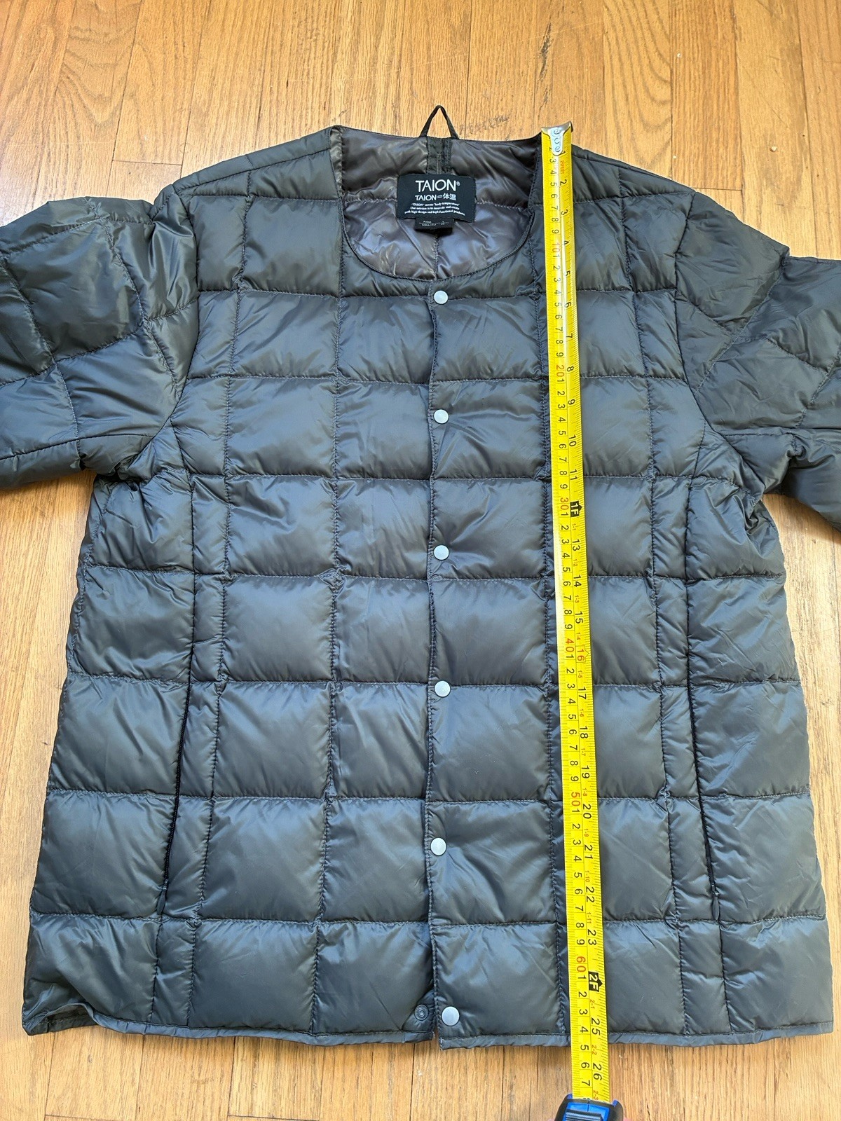 Taion Unisex Basic Crew Neck Down Jacket Snap But… - image 7