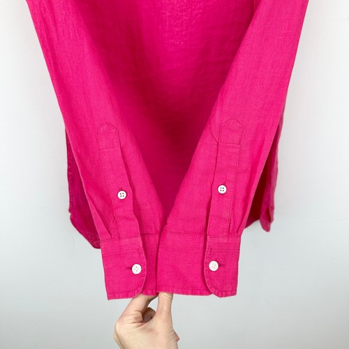 J.Crew Tall Wren Slim Shirt Baird McNutt Irish Linen Snapdragon Pink US 2 NWT - Picture 9 of 11