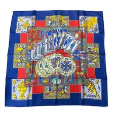 HERMES Carre 90 Silk 100% Scarf Le Tarot Multicolor Authentic G01202900