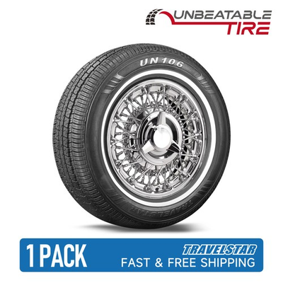 #ad #ad Travelstar UN106 155 80R13 79T 14mm White Wall A S Radial Passenger Car Tire $49.48