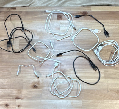 Lot of 9 USB  Micro-USB Charging & Data Sync Cables, White & Black
