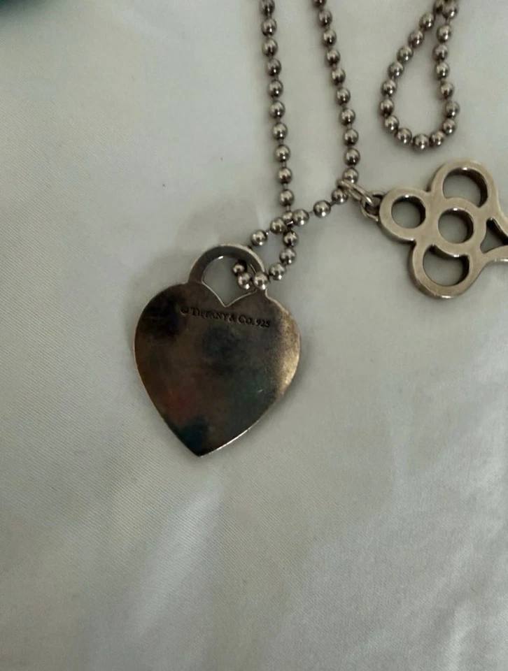 Tiffany & Co. Sterling Silber Return Herz & Schlüssel Anhänger Halskette- - Bild 2 von 4
