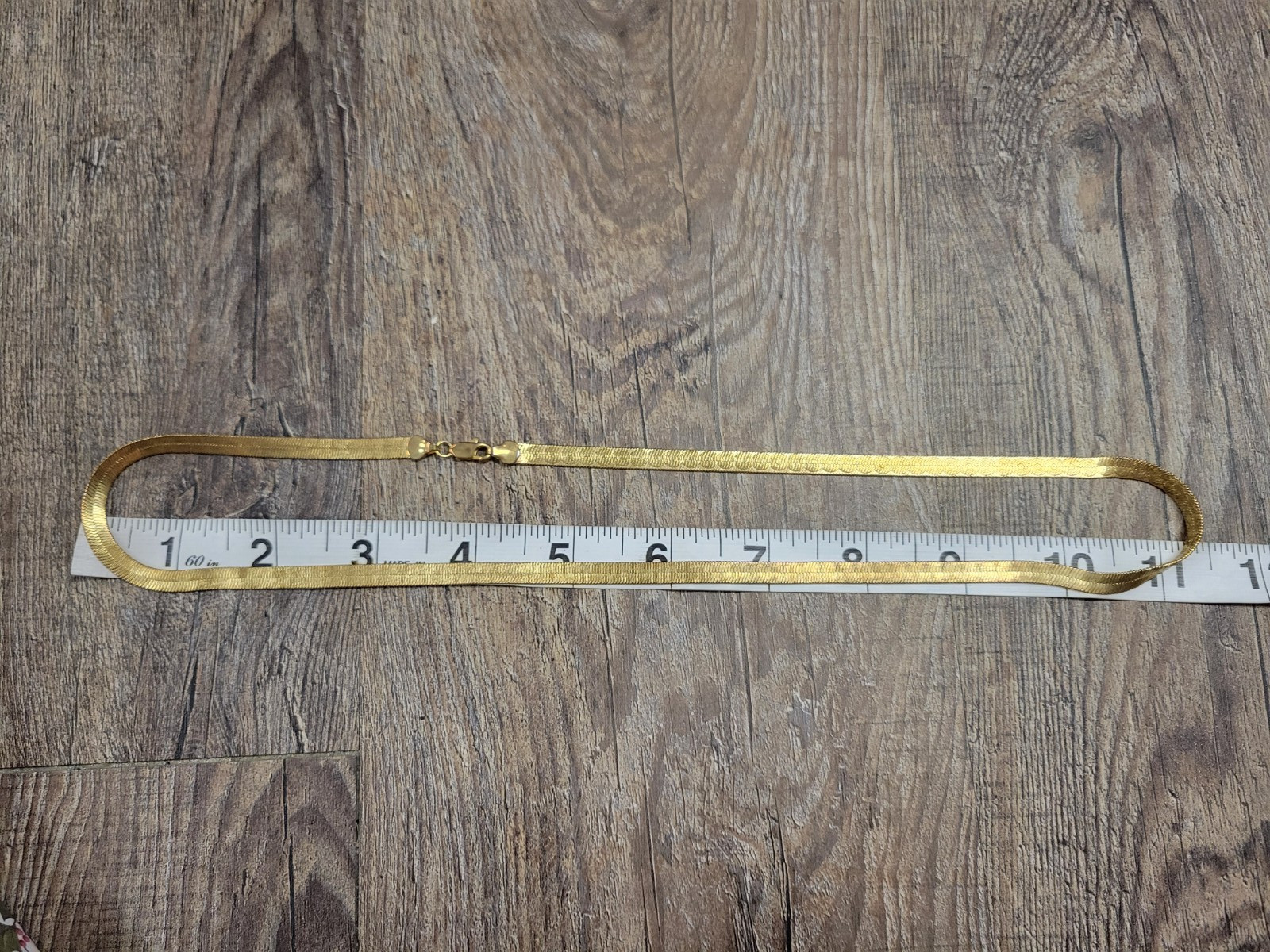 Patterned Herringbone Gold Simple Classic Necklac… - image 7