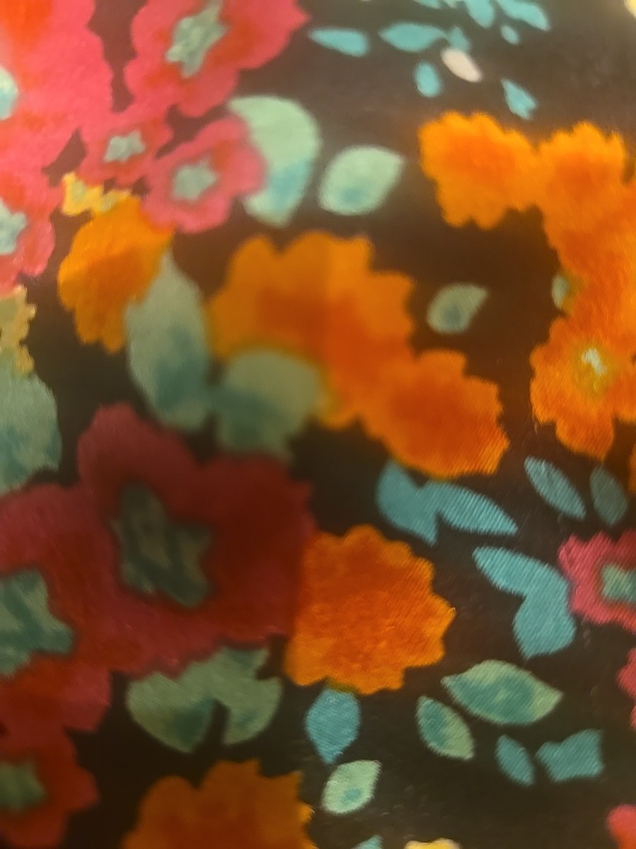 Verloop Reversible Infinity Scarf Wool Blend Knit & Silk Floral Loop Mustard View 3