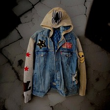 Levi's Customised Denim Jacket With Patches Size L/G denim patchworkSize...