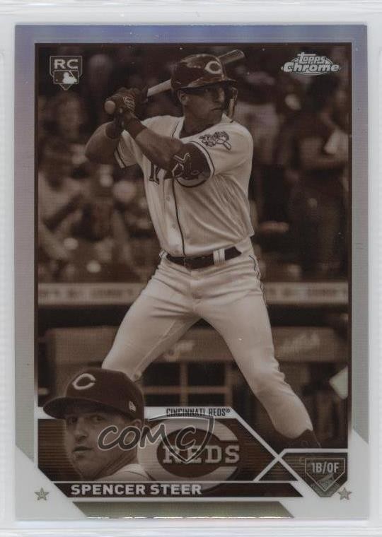 2023 Topps Chrome Sepia Refractor Spencer Steer #146 0n64