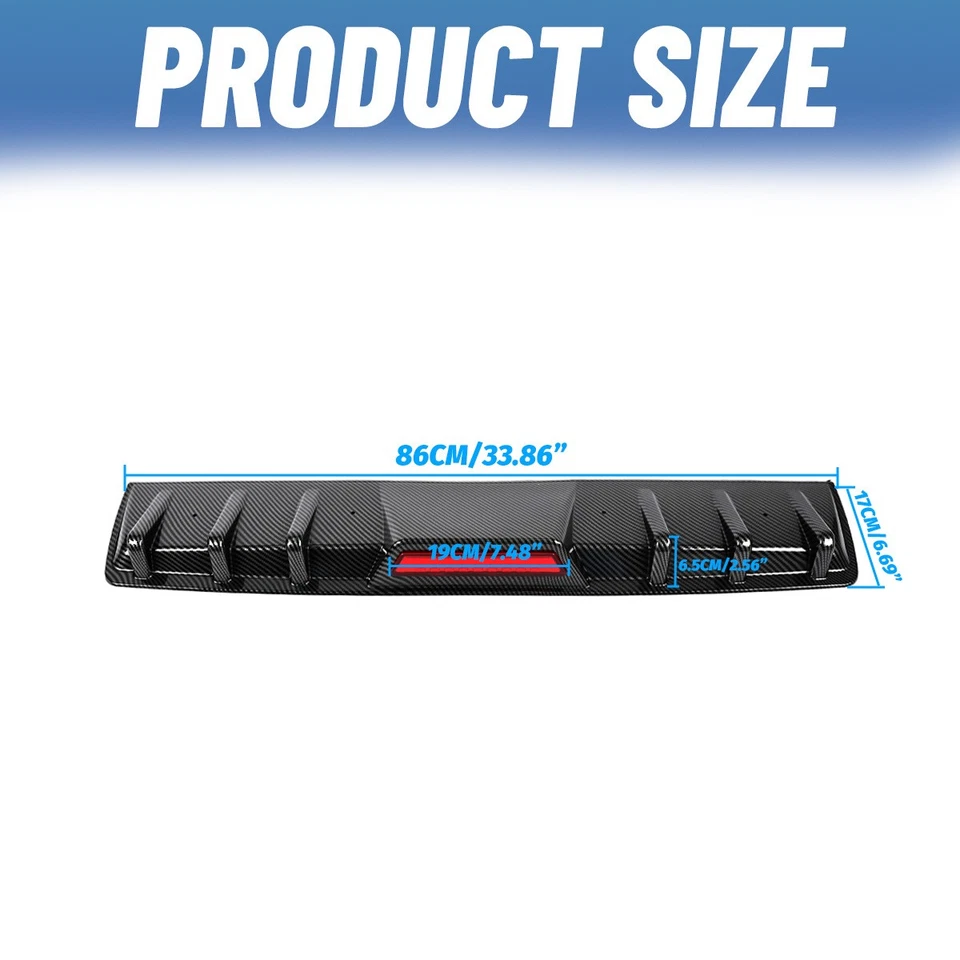 For Audi A4 allroad Quattro Rear Bumper Diffuser Lip Carbon Fiber Pattern W/LED Foto 2 de 4