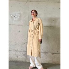 UNIQLO U Drawstring Long Sleeve Button Down Shirt Dress Size Medium