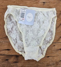New VTG 90s Christian Dior White Lace Stretch Panty Womens L Brief
