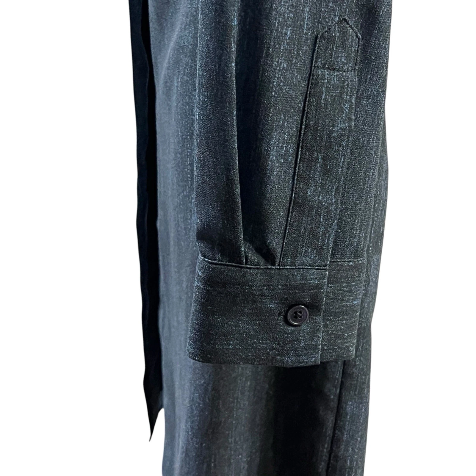 MICHAEL Michael Kors Camicia Abito Blu Maniche Lunghe Collo Mandarino Fibbia Oro M