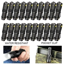 1-20Pcs Mini LED Flashlight Torch Adjustable Focus Flashlights Zoom Light Lamp