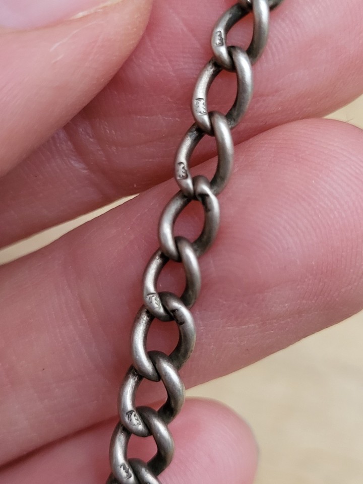 Hallmarked Silver Pocket Watch Chain For Spare, Repair Or Scrap. A/F ...