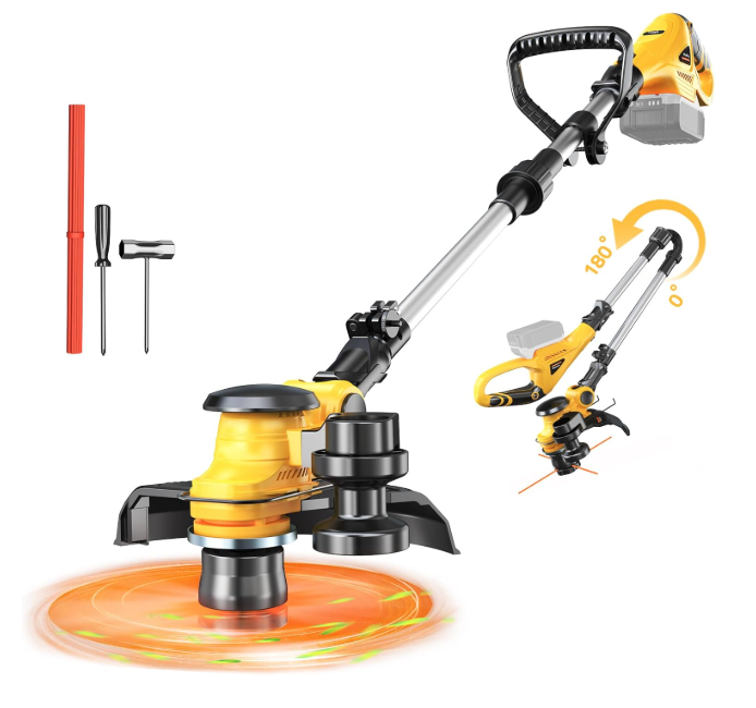 20V Cordless Folding 3-in-1 Brushless String Trimmer for Dewalt Batteries