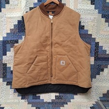 Vintage Carhartt V01 BRN Canvas Vest Size 4XL Brown Made in USA