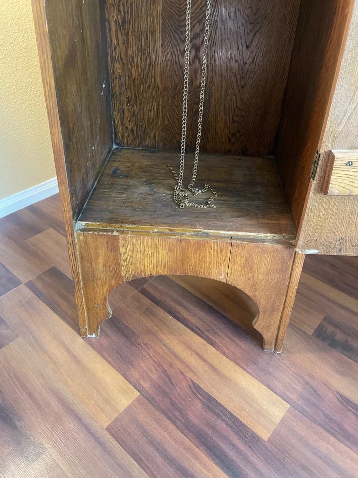 HUGE ANTIQUE MISSION STICKLEY GRANDFATHER TALL CASE CLOCK NEW HAVEN SERVICED - Image 4 of 4