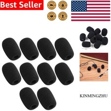 High Quality 10-Pack Black Mini Microphone Foam Windscreen 35mm 10mm Clear Audio