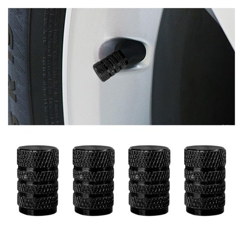 4PCS Car Tire Valve Stem Caps, Corrosion-Resistant & Leak-Proof Black