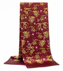 100% Silk men women Scarf neckerchief Wrap long satin wine red yellow MY116-2