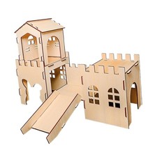 Wooden Guinea Pig House Indoor Cave Hideaway for Lemmings Chinchilla Gerbils