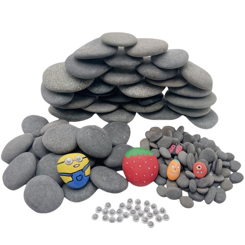 120 PCS Rocks for Painting Medium/Small/Tiny Rocks for Painting Flat DIY Pain