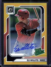 2026 Donruss Optic Eli Willits Auto /10 Gold Prizm Rated Prospect Nationals #156