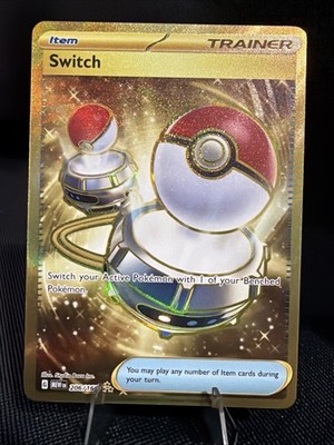 gold switch pokemon card 206 165 Switch!  From 151!  Gotta love the texture of this gold card! I hope everyone had a great Pokmon day yesterday and had fun Pokmon celebrating this weekend! FOLLOW and You may play as many Item cards as you like during your turn Switch 206/165 Gold English Scarlet