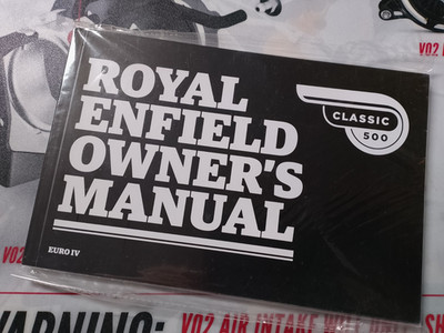 Royal Enfield Bullet 500 EFI - OWNER´S MANUAL NEU UNBENUTZT - WERKSTATTAUFLÖSUNG
