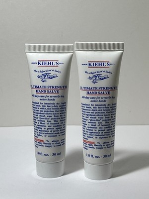2 X Kiehls Ultimate Strength Hand Salve Cream Lotion Travel 1 oz / 30mL New