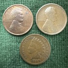 1909 Indian Head, 1909-VDB Lincoln, & 1909 Lincoln 3-Coin Circ Set Free Shipping — photo 1