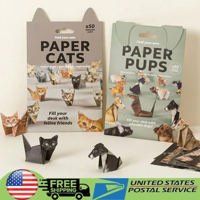 DIY Paper Cats - 50 Sheets DIY Origami Paper to Fold Cute Animal Cat Figures