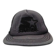 Vintage Starter Adjustable Snapback Mesh Cap Gray Black One Size