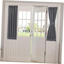 25 x 40 inch Curtains for Door Window - Single 25"W x 40"L Pack of 1 Grey