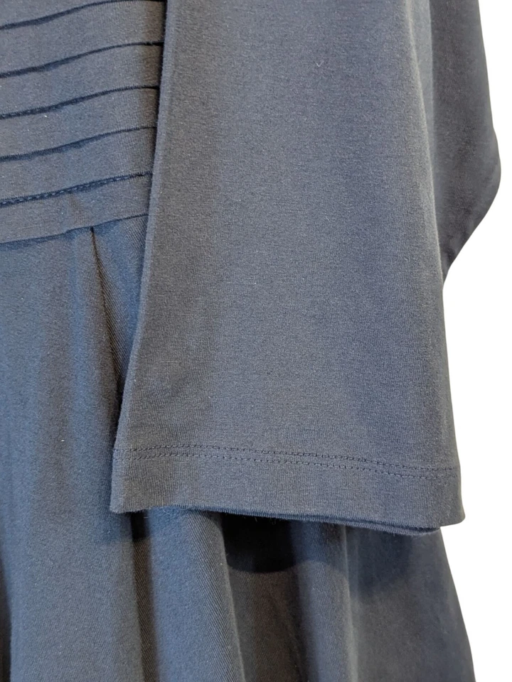 eShakti 女式定制长裙加 20W 棉针织长袖缩褶腰围 — 第 4/4 张图片