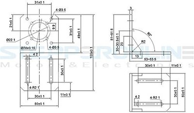 Halterung Nema 17 Schrittmotor für CNC 3D Drucker Getriebestufe Zubehör