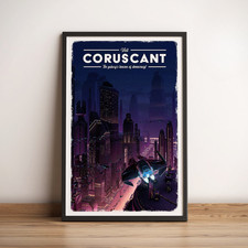 Coruscant Travel Poster, Star Wars Inspired R...