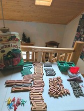 Vtg 1996 Lincoln Logs Lot Frontier Fort Mixed Rooftops Door Incomplete Extra