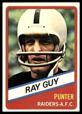 1975 Wonder Bread Football Card Ray Guy Oakland Raiders #24 NM