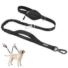 Dog Leash with Zipper PouchMultifunctional Bungee Leash for Medium to Large S...