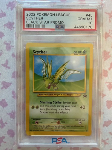 PSA 10 2002 Pokemon League Scyther Black Star Promo #45 (Low Pop!)