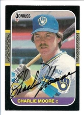 Charlie Moore 1987 Donruss Autograph #372 Milwaukee Brewers Signed Auto