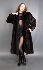 17934 GORGEOUS REAL MINK COAT LUXURY FUR VERY LONG PELZ BEAUTIFUL LOOK SIZE M