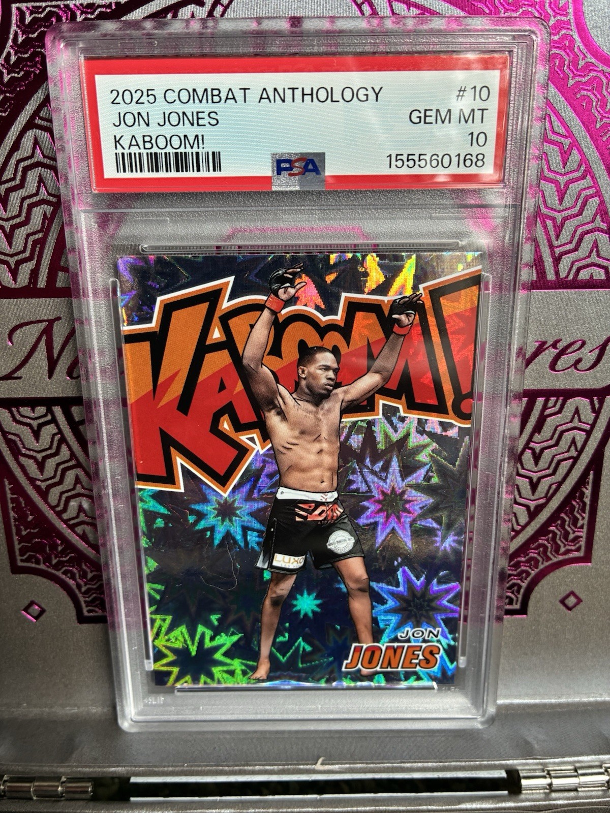 2025 Panini Combat Anthology Jon Jones Kaboom Gem Mint PSA 10