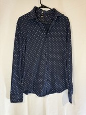 BOSS Hugo Boss Slim Fit Shirt Men  s Medium Navy Micro Print READ