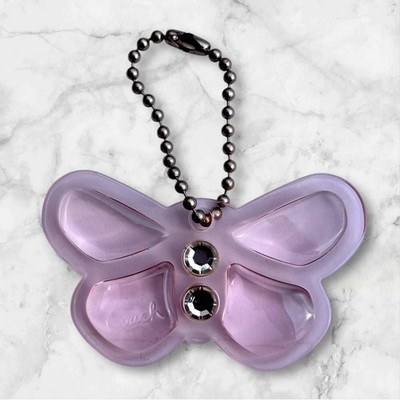 小物 COACH POPPY Glitter CLEAR charm set Coach Poppy Butterfly Pink Glitter Crystal Bag Charm Keychain | eBay