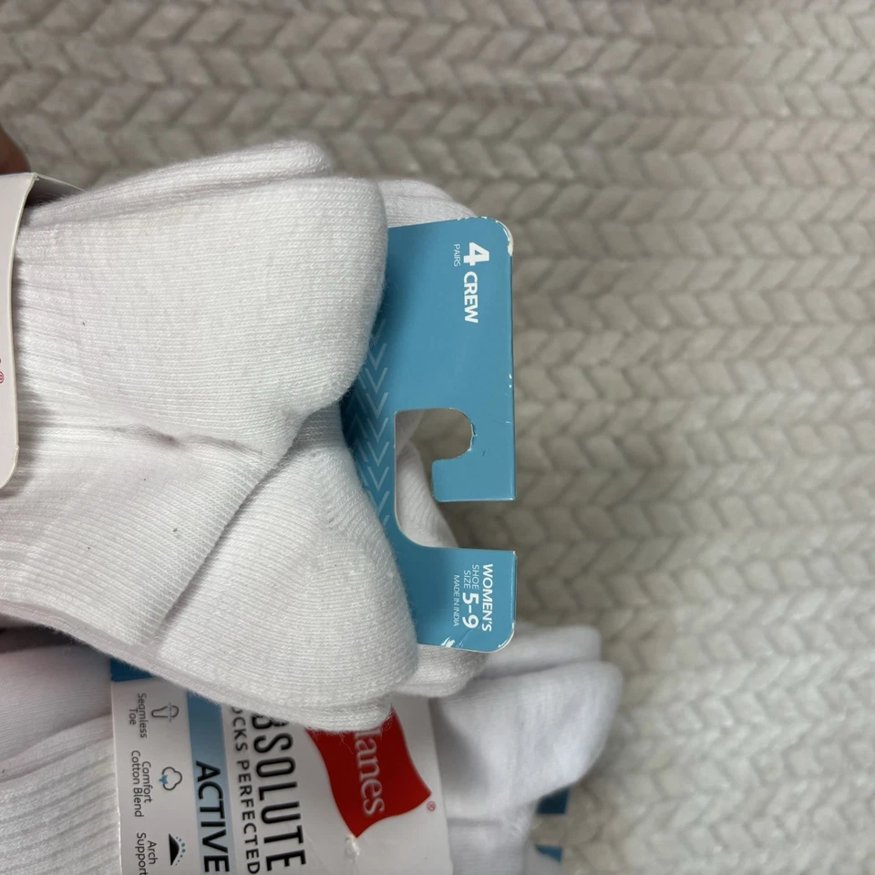 Calcetines acolchados para mujer Hanes Absolute Active Crew Calcetines para mujer 8 pares Foto 3 de 4