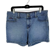 Tommy Hilfiger 90s Light Wash Mid Rise 100 Cotton Denim Jean Shorts Size 10