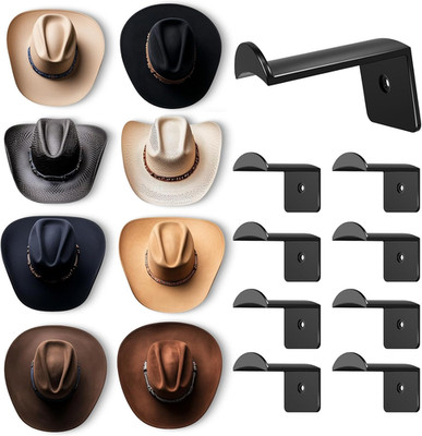8 Ganchos para Sombreros de Vaquero Soporte Adhesivo de Pared Gorras de Beisbol