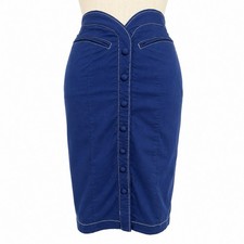 Anthropologie Maeve Curved Blue Pencil Skirt 4